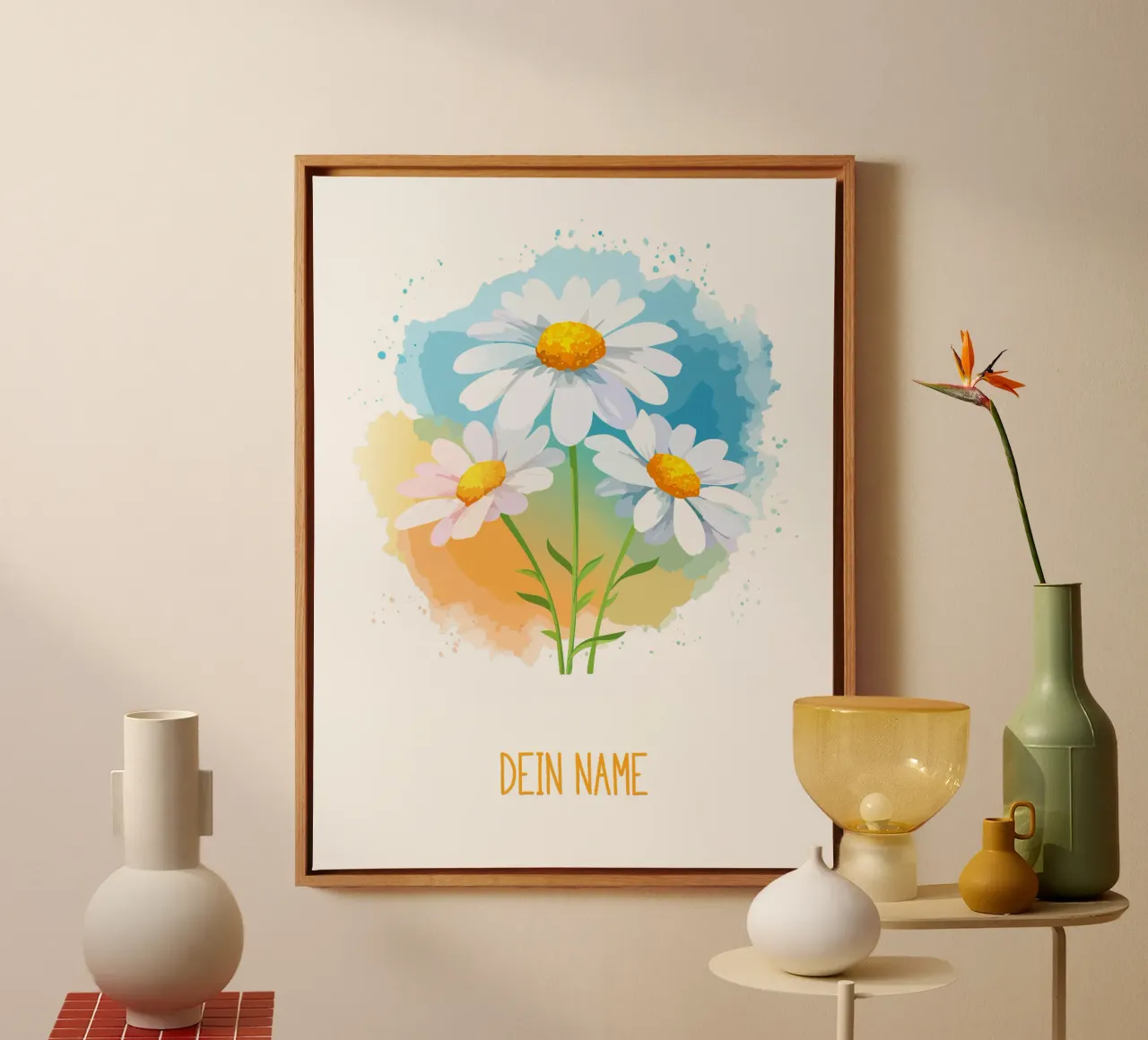 Fleur de naissance d'avril - Pâquerette toile de Geburtsblume
