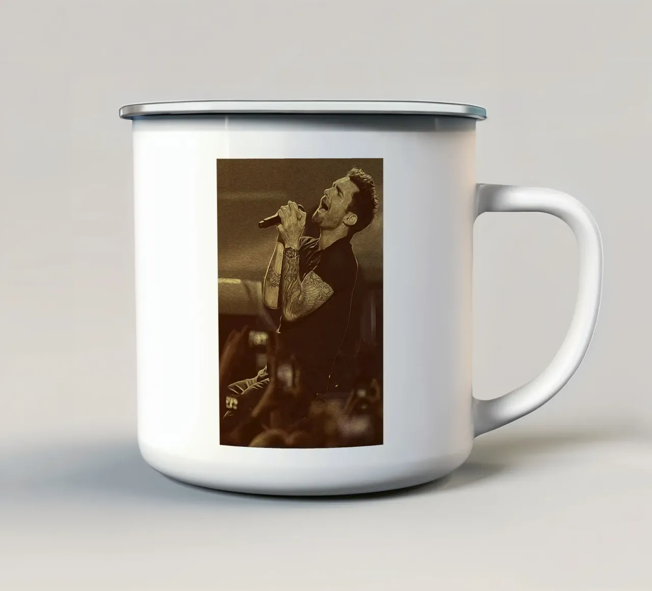 Flusso retro Rockstar tazza in smalto da singpentinksale