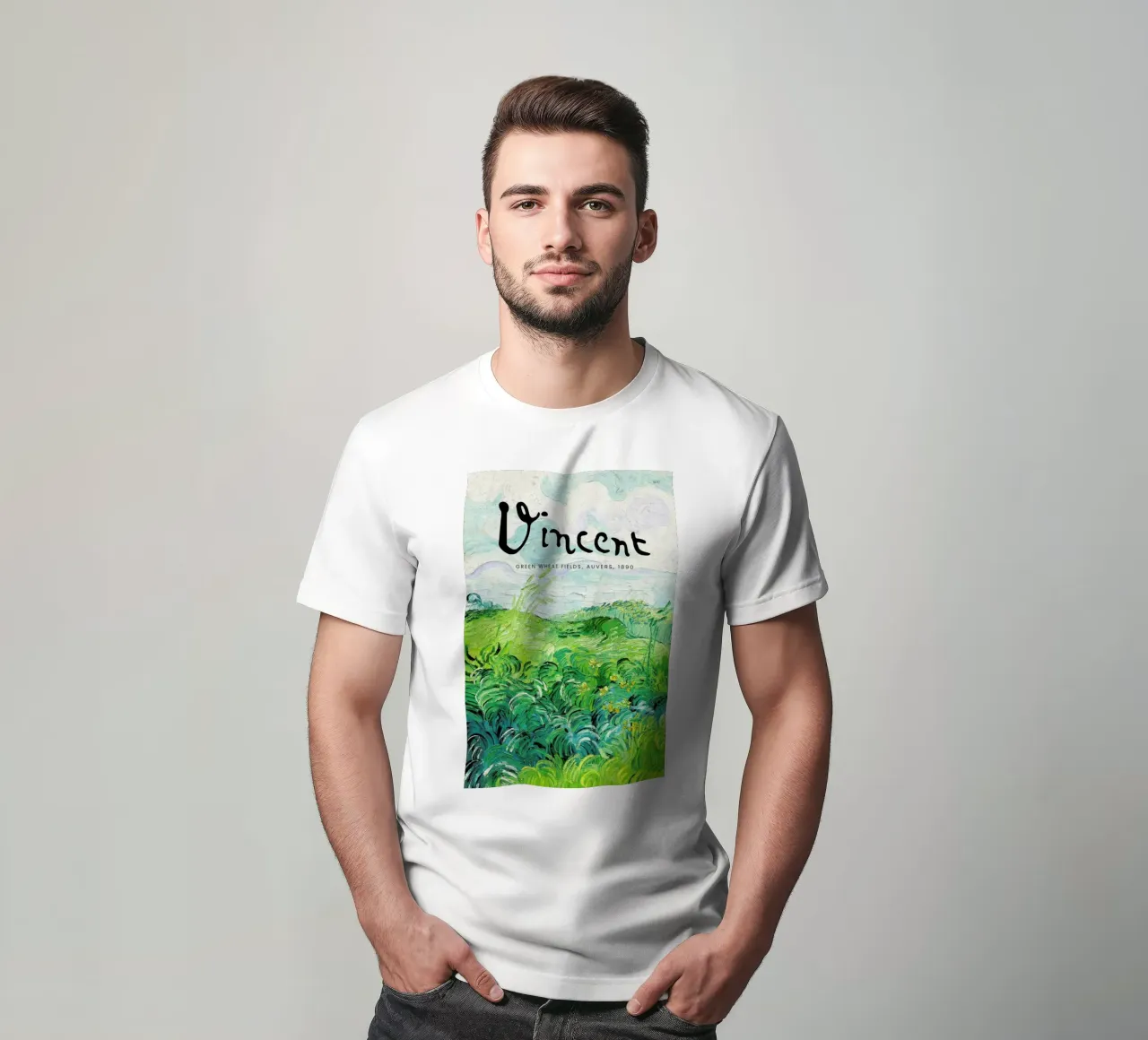 Signed, Vincent – Green Wheat Fields t-shirt da Vintage by JUNIQE