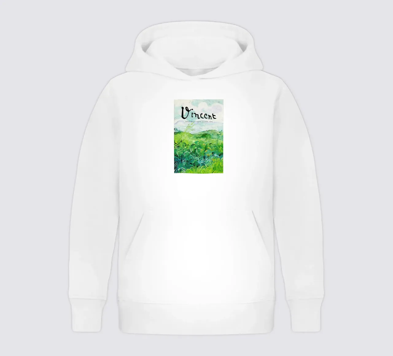 Signed, Vincent – Green Wheat Fields felpa bambino con cappuccio da Vintage by JUNIQE