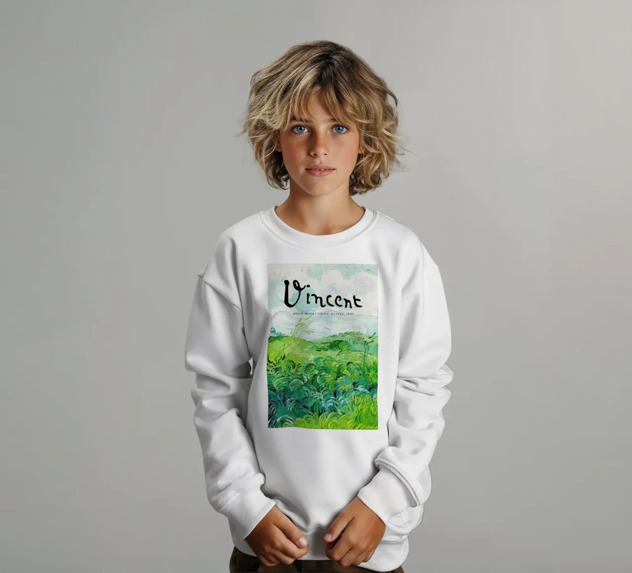 Signed, Vincent – Green Wheat Fields felpa bambino da Vintage by JUNIQE