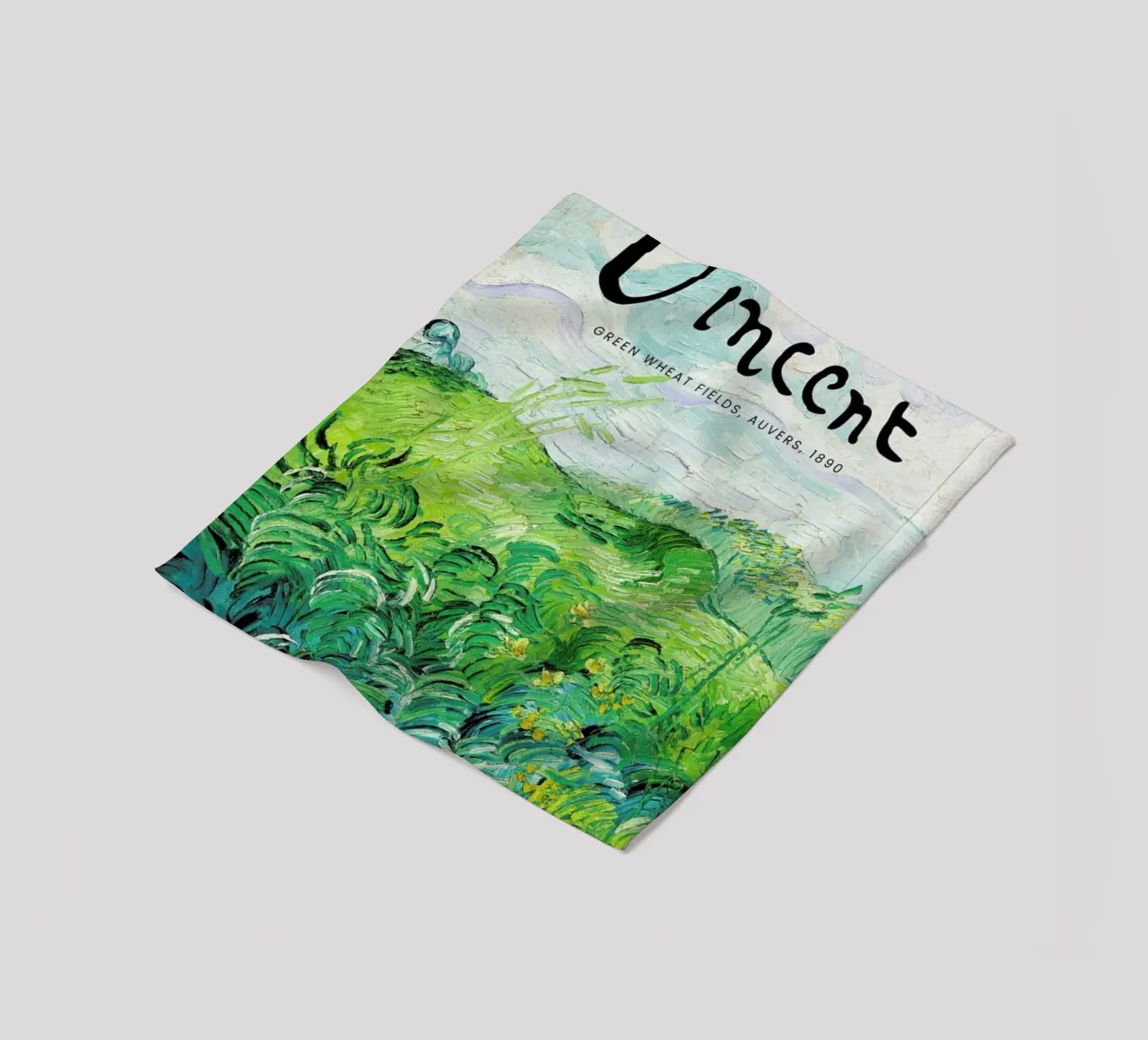 Signed, Vincent – Green Wheat Fields coperta in pile da Vintage by JUNIQE