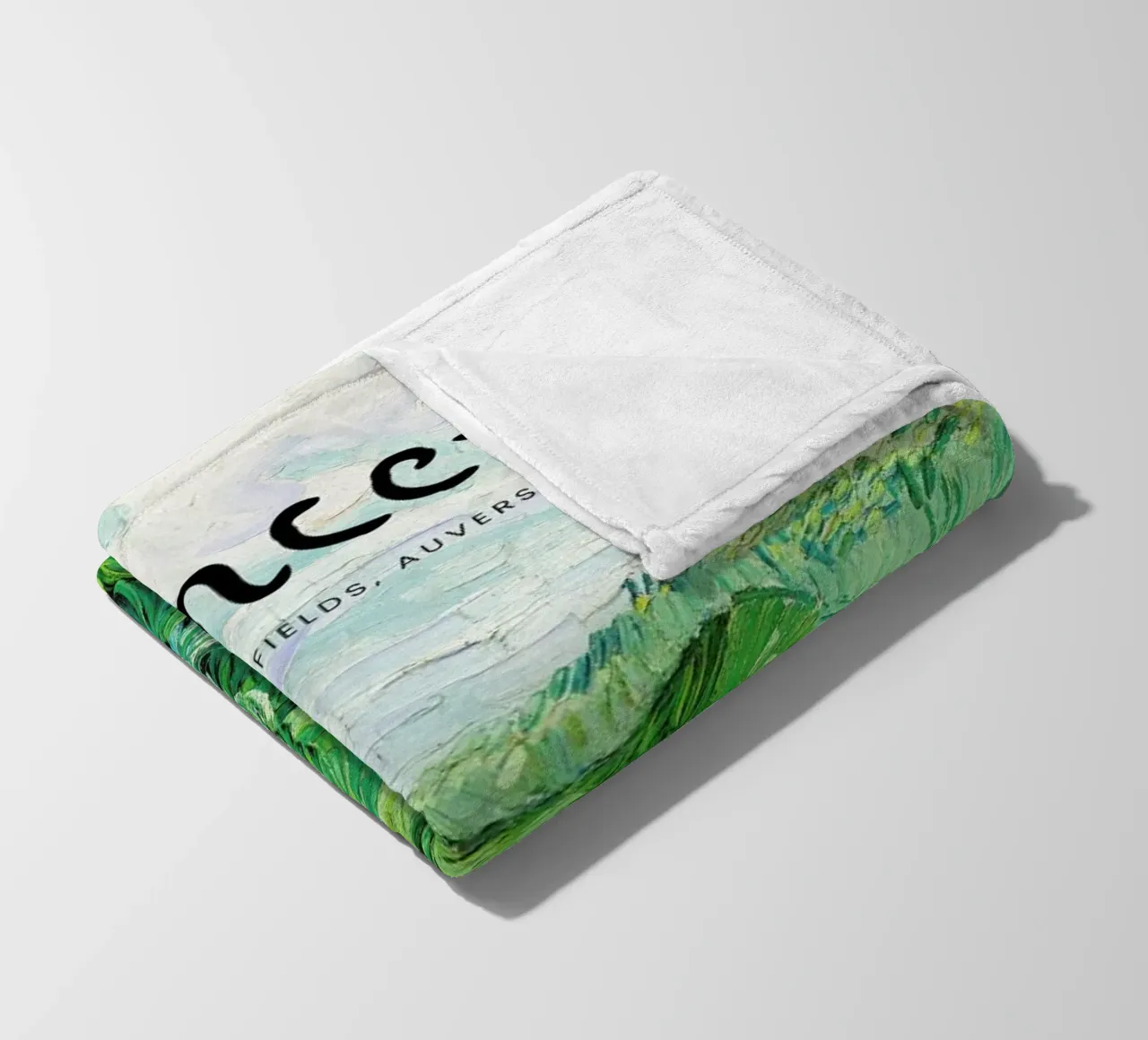 Signed, Vincent – Green Wheat Fields coperta in pile da Vintage by JUNIQE