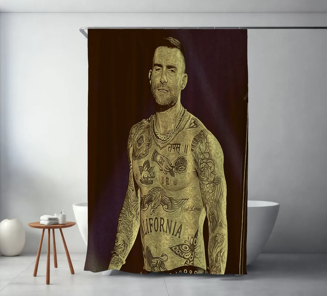 Levine in Motion shower curtain by singpentinksale
