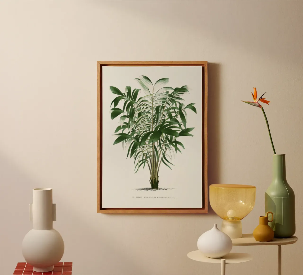 tree illustration canvas met Baklijst van vintageshop