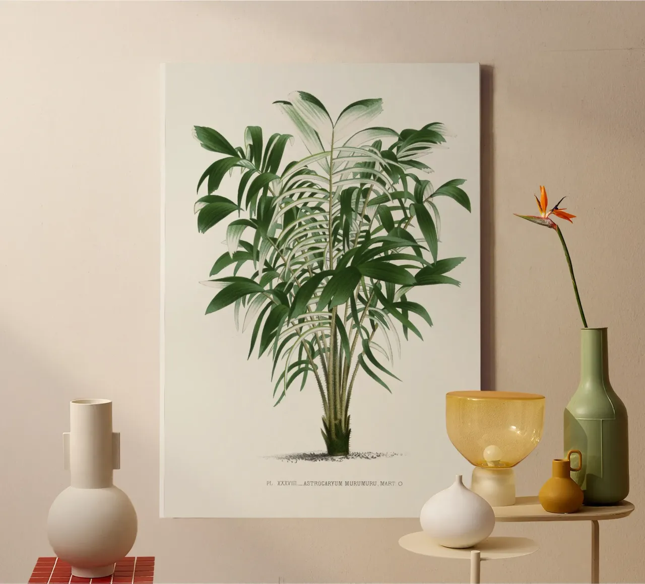 tree illustration canvas met Baklijst van vintageshop