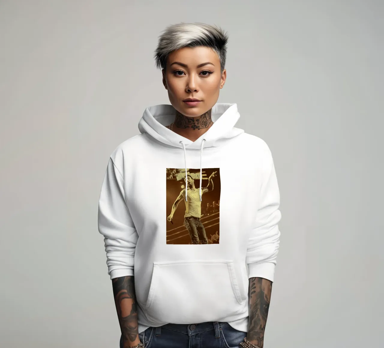 Manos al micrófono sudadera con capucha de singpentinksale