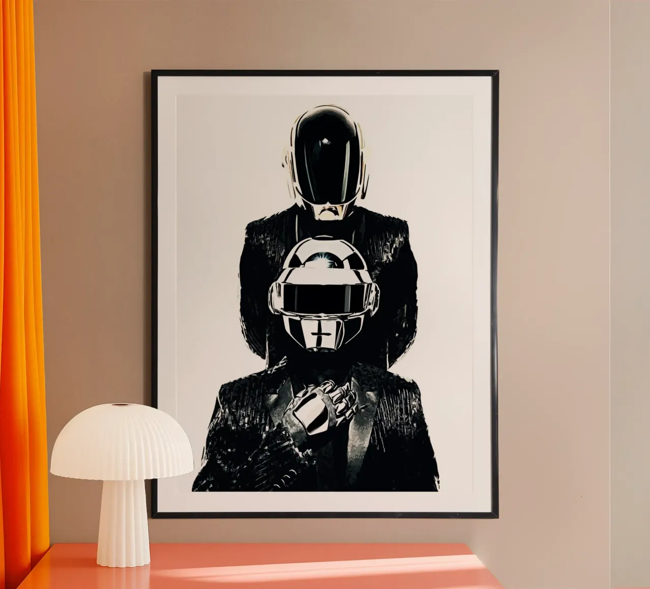 Daft Punk silver art poster da music soul