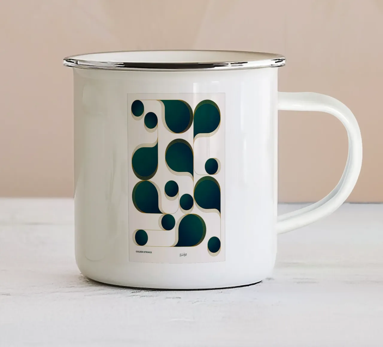 Golden Strings Emaille Tasse von Zoe shop
