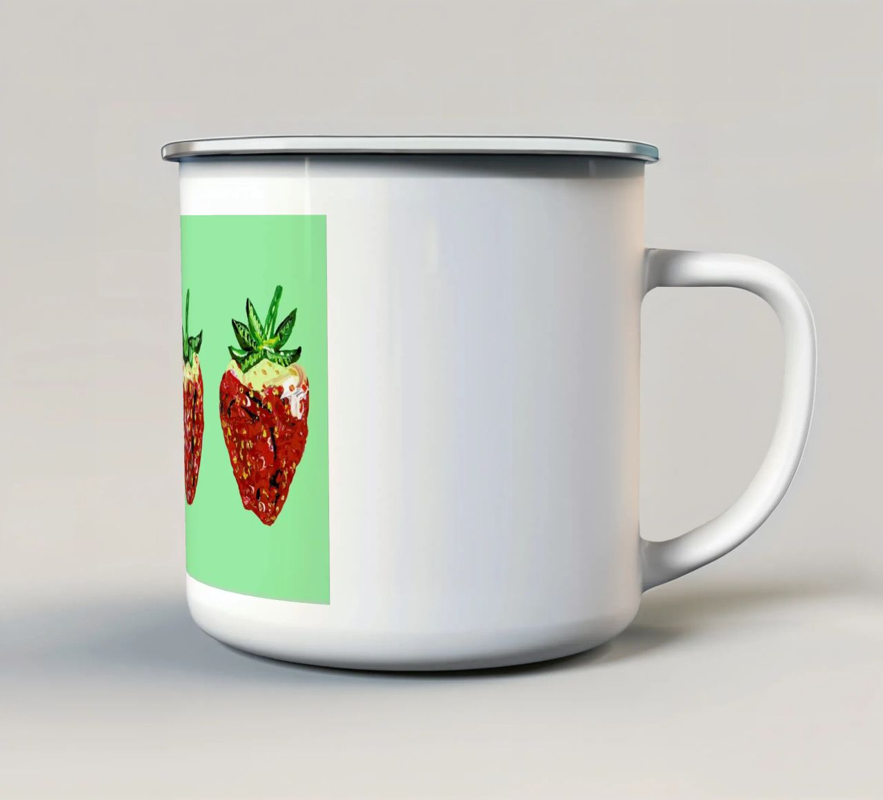 Strawberries tazza in smalto da Alice Straker