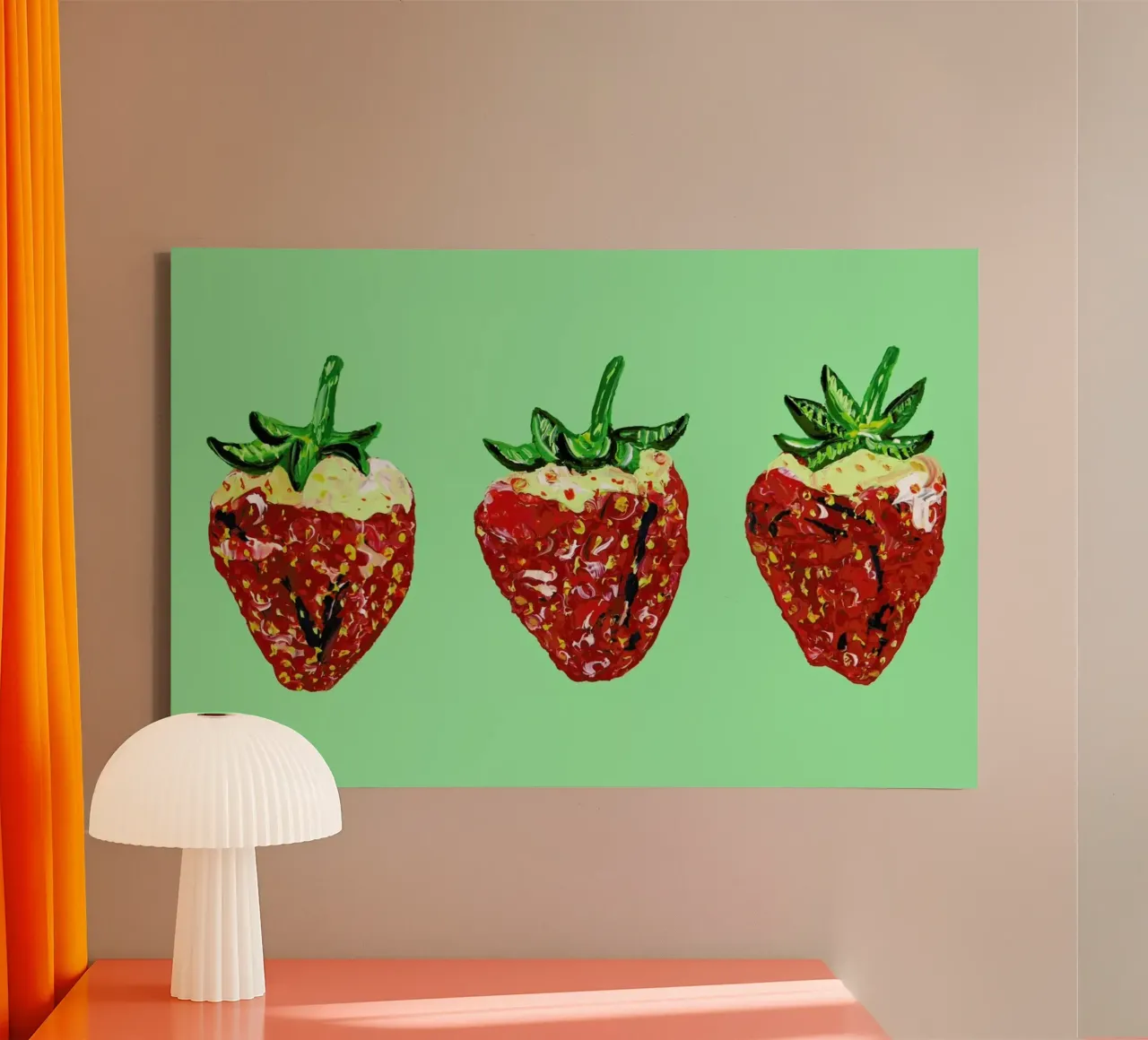 Strawberries canvas by Alice Straker