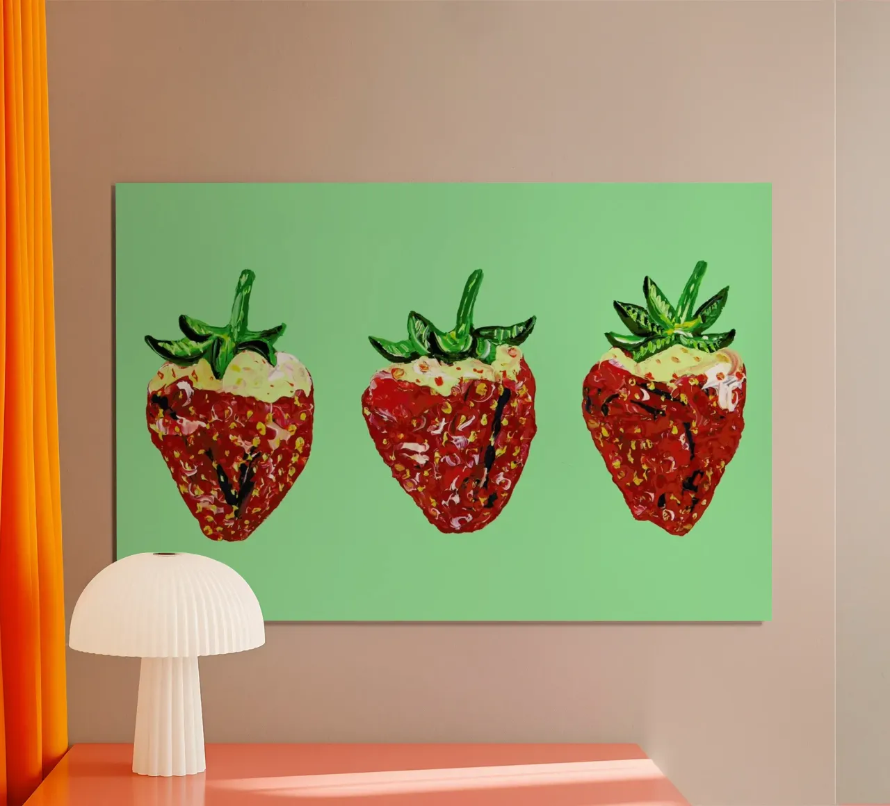 Strawberries poster con telaio in plastica da Alice Straker