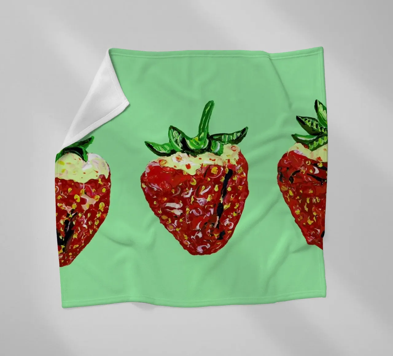 Strawberries fleece blanket by Alice Straker