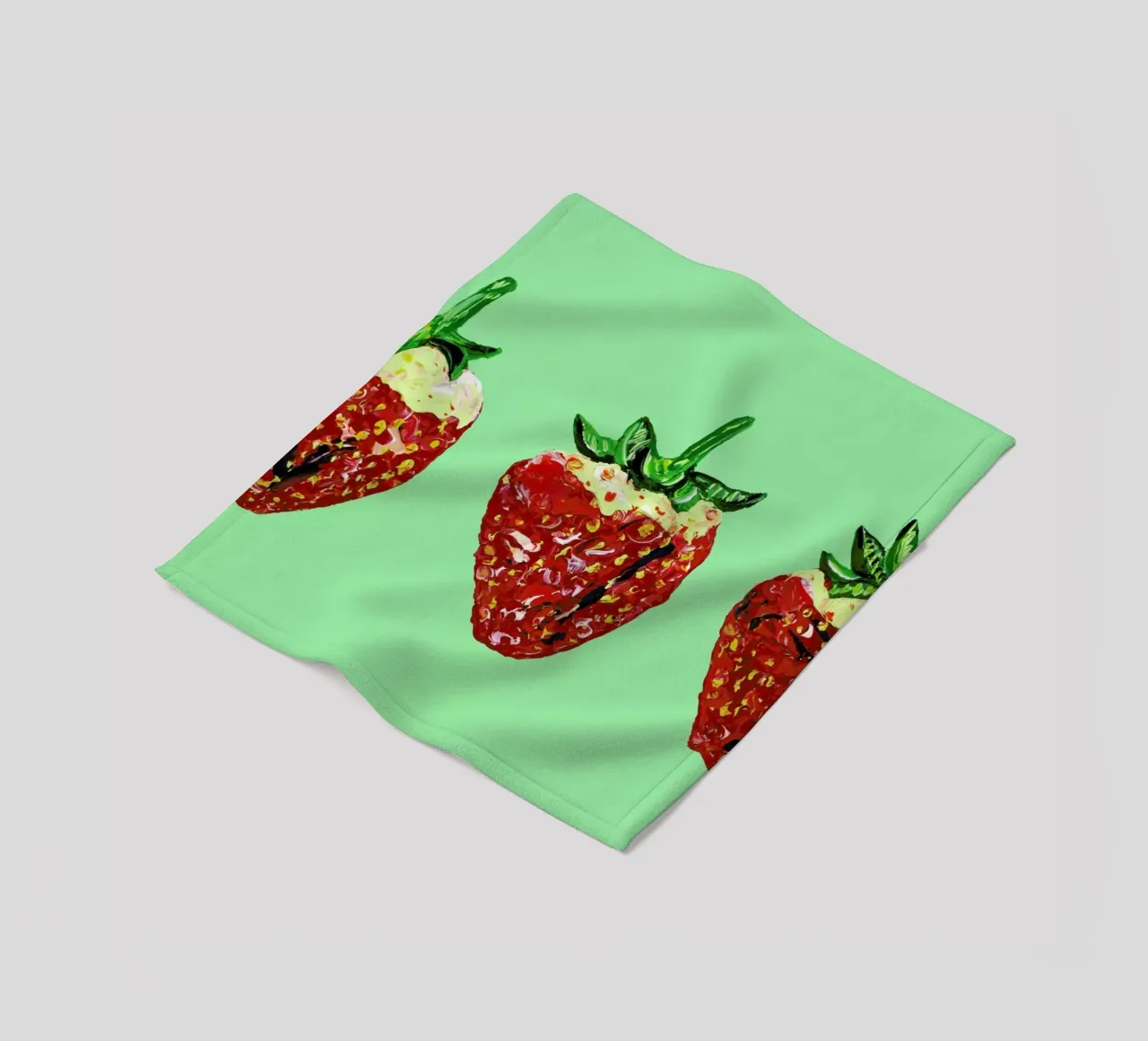Strawberries fleece blanket by Alice Straker