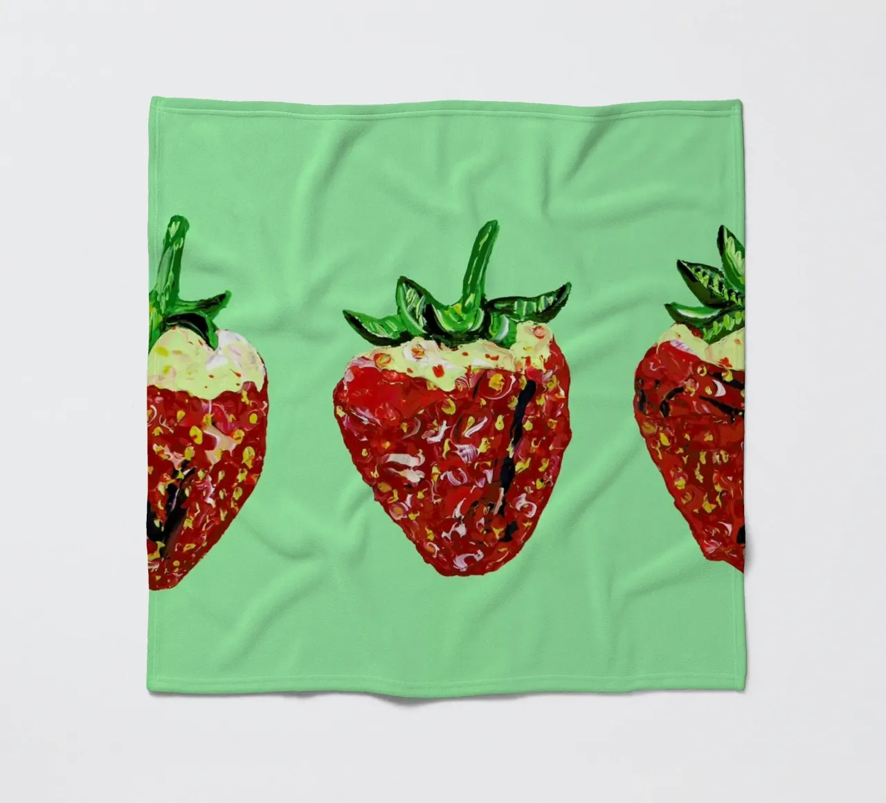 Strawberries fleece blanket by Alice Straker