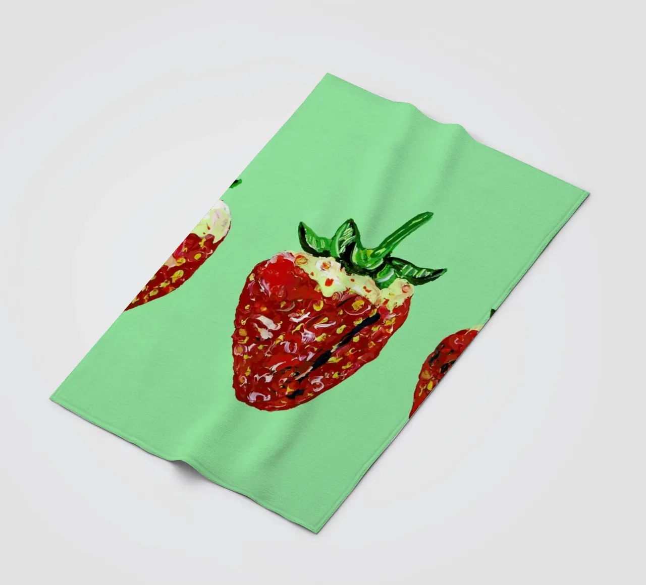 Strawberries fleece blanket by Alice Straker