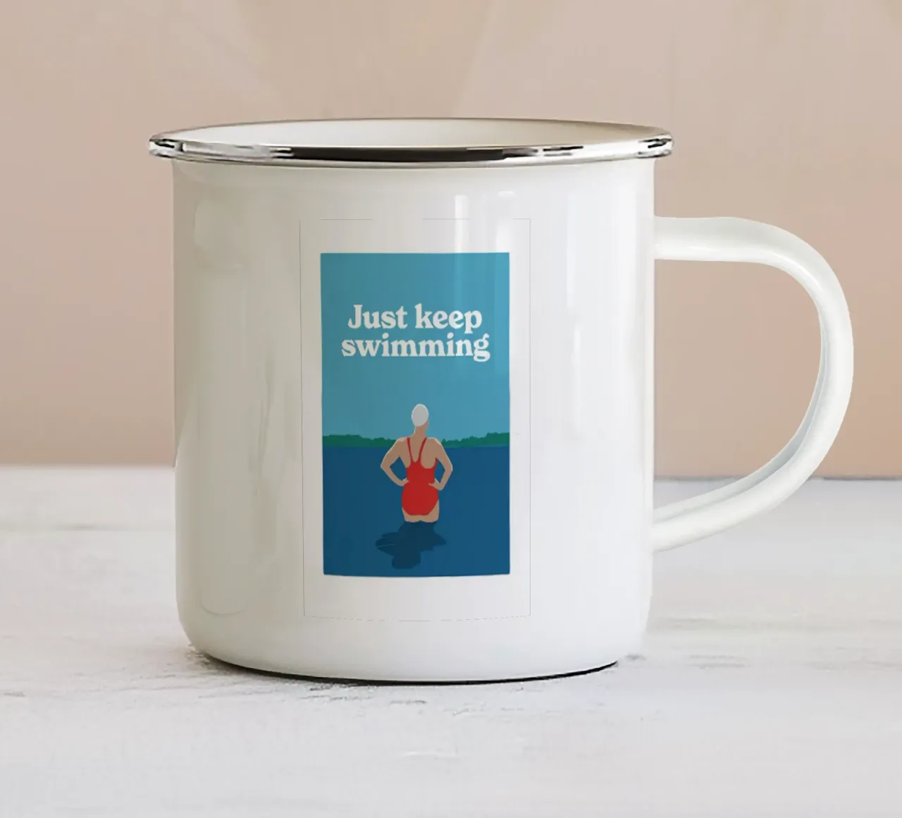 Continua a nuotare tazza in smalto da Zoe shop