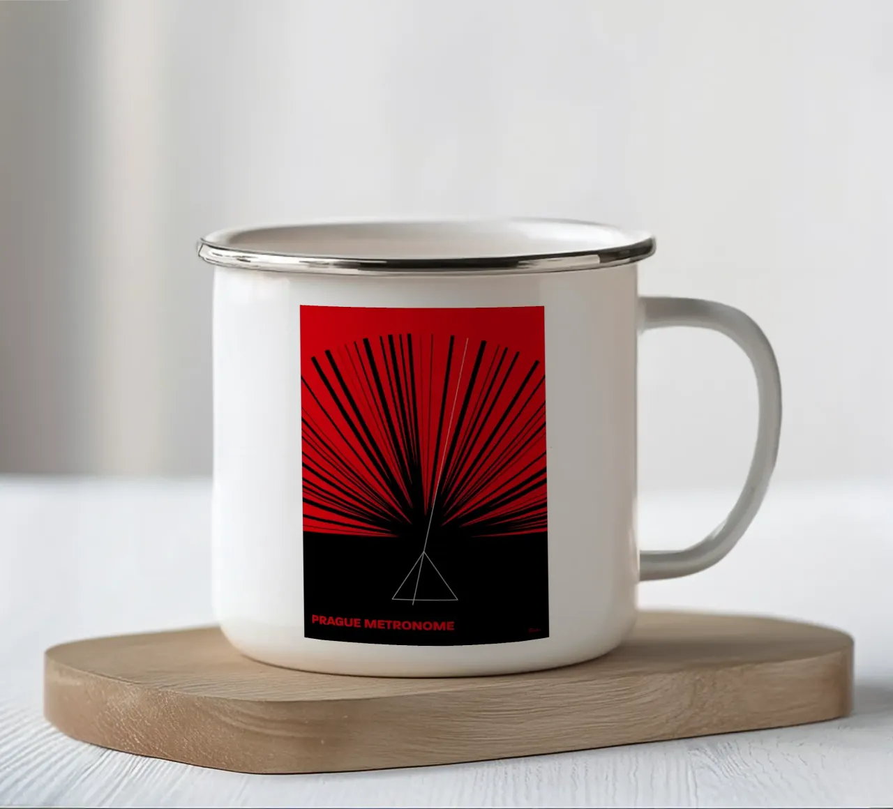 Metronomo di Praga tazza in smalto da Zoe shop