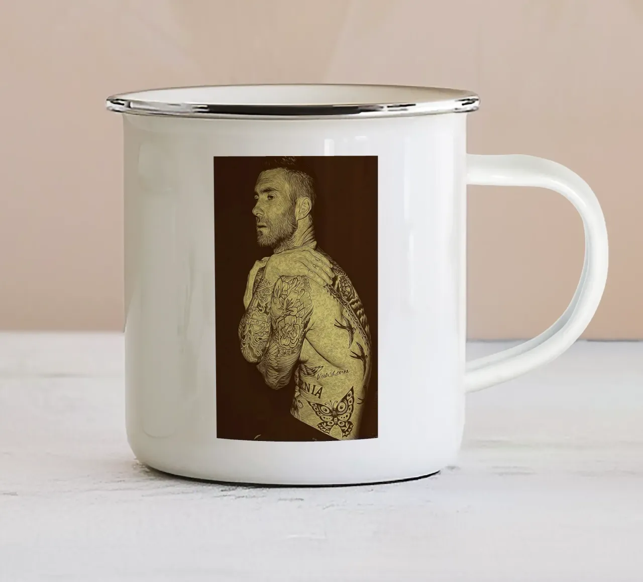 Euforia in acquerello tazza in smalto da singpentinksale