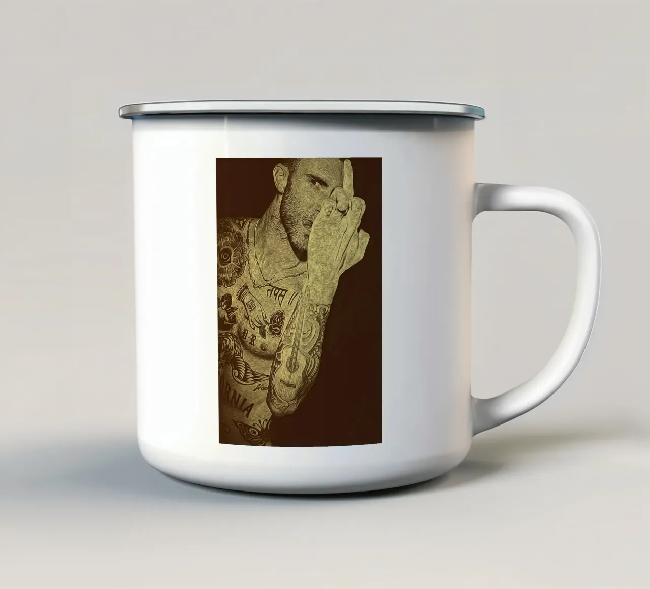 Tempesta d'inchiostro musicale tazza in smalto da singpentinksale