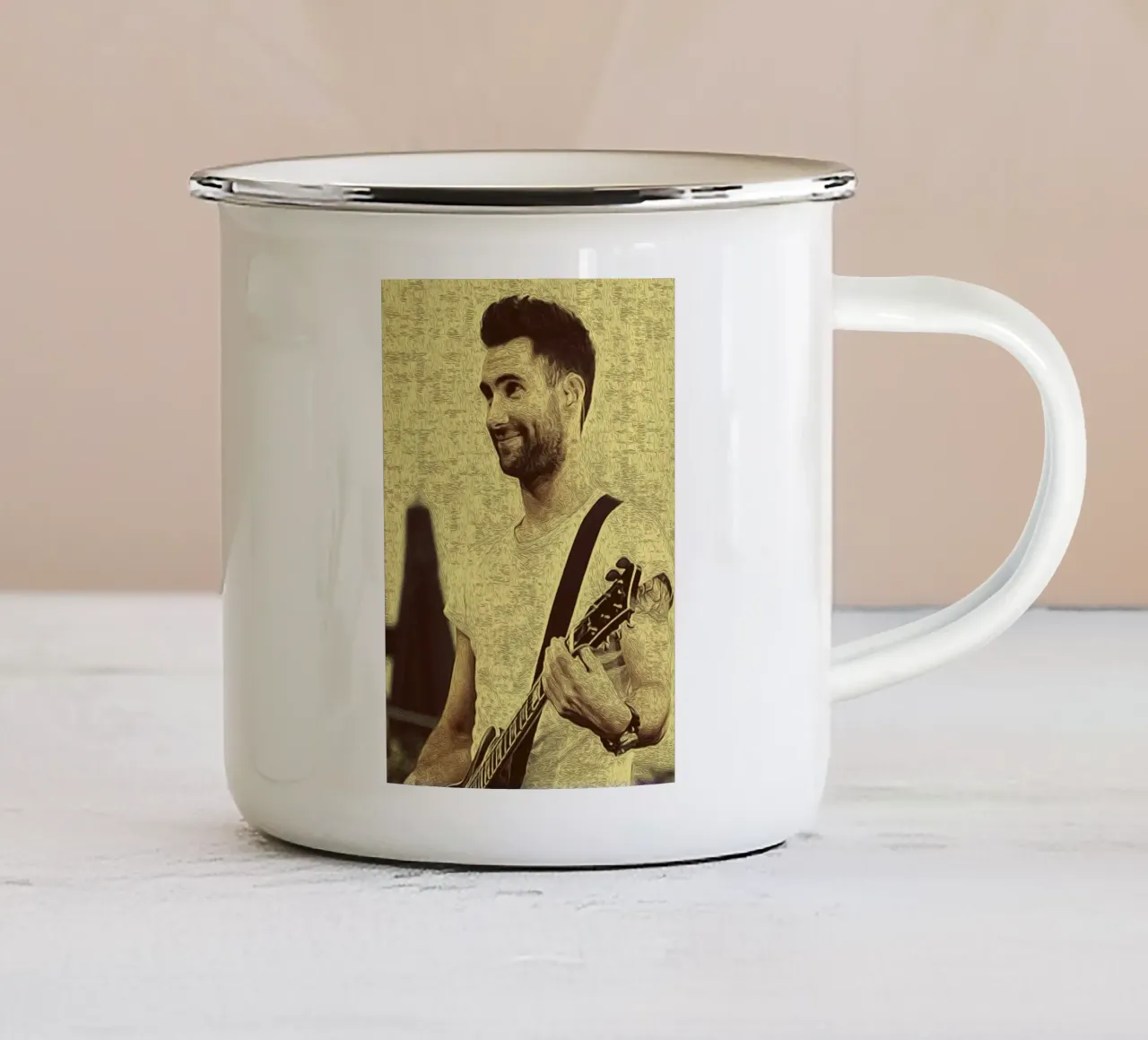 Corde e anima di seppia tazza in smalto da singpentinksale