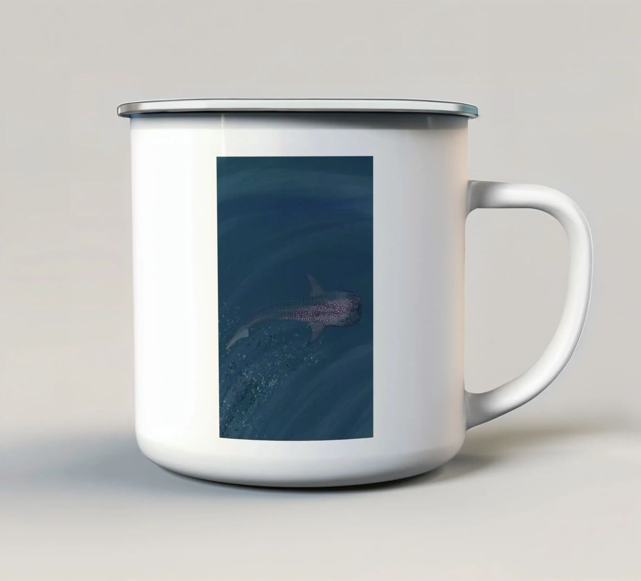 Walhai tazza in smalto da Anika Merten