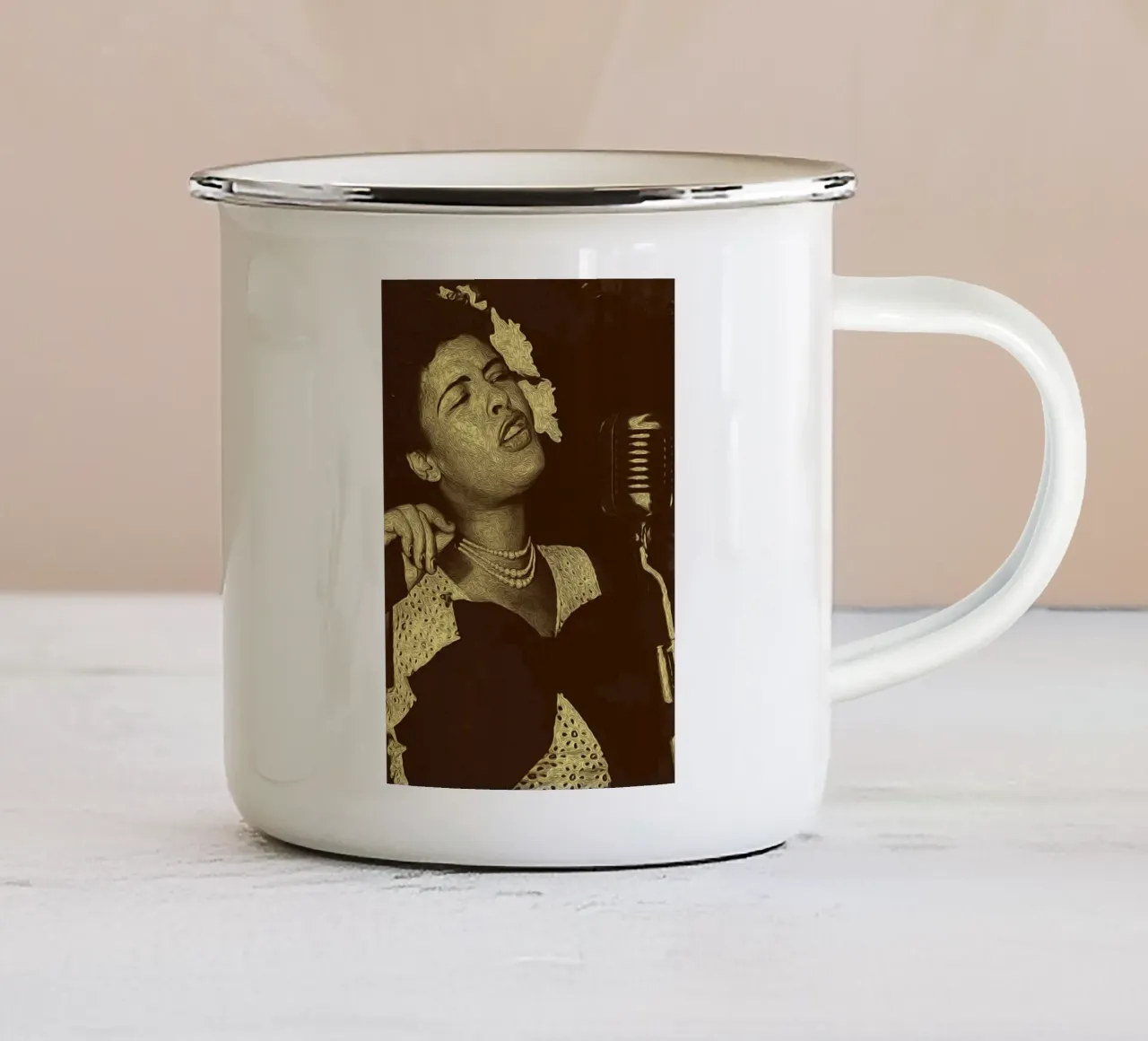 Melodia di mezzanotte tazza in smalto da singpentinksale