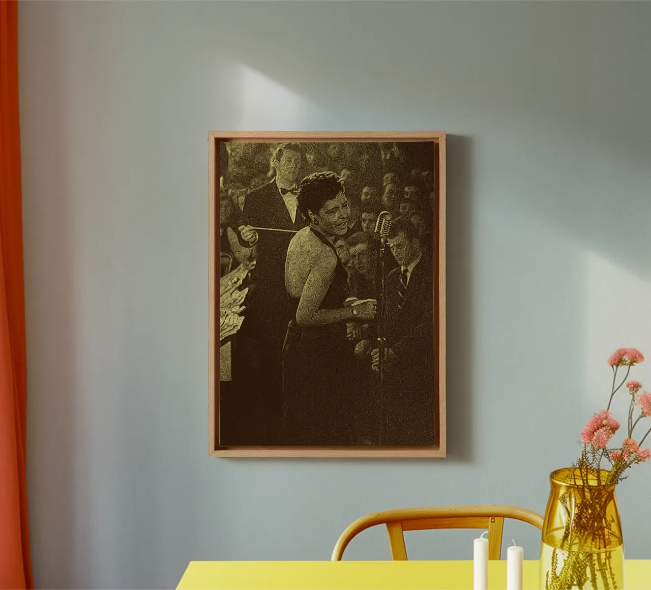 Swing en samenleving canvas met Baklijst van singpentinksale