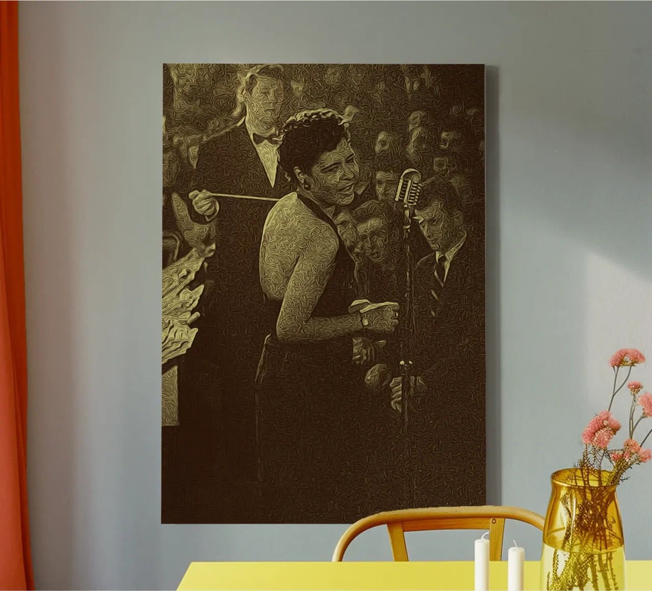 Swing en samenleving canvas met Baklijst van singpentinksale