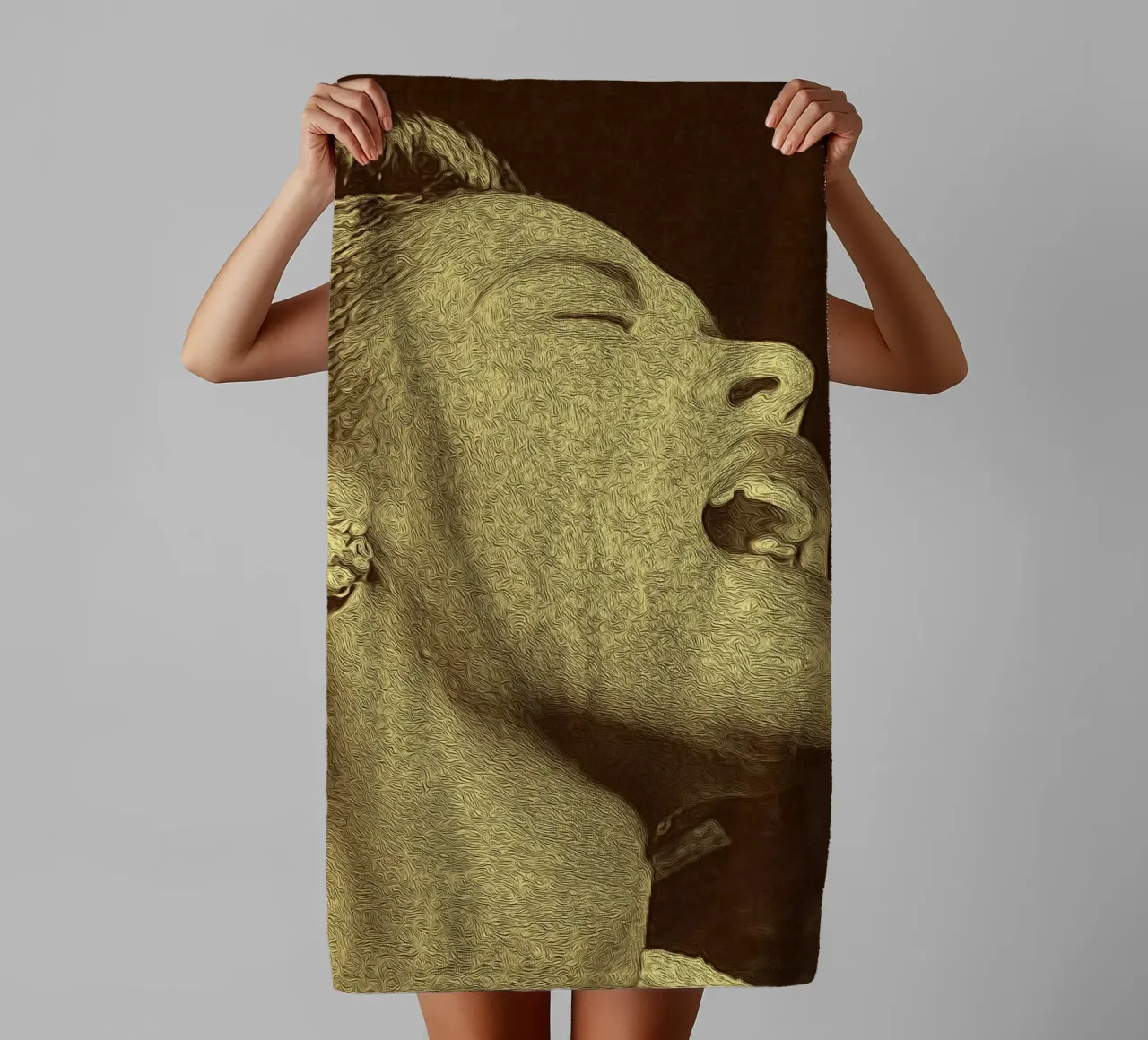 Schaduwen van een zangeres badhanddoek van singpentinksale