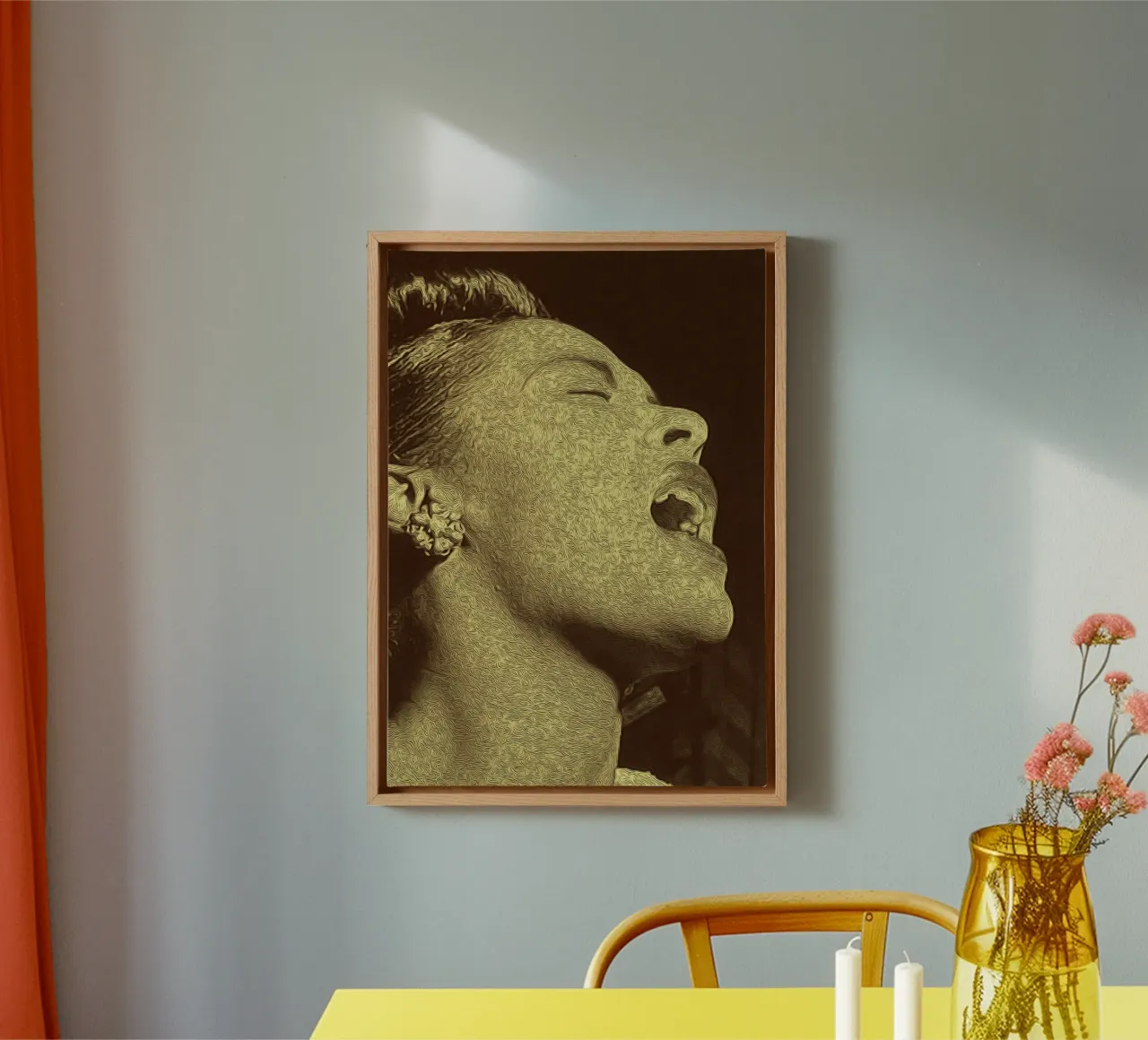 Schaduwen van een zangeres canvas van singpentinksale