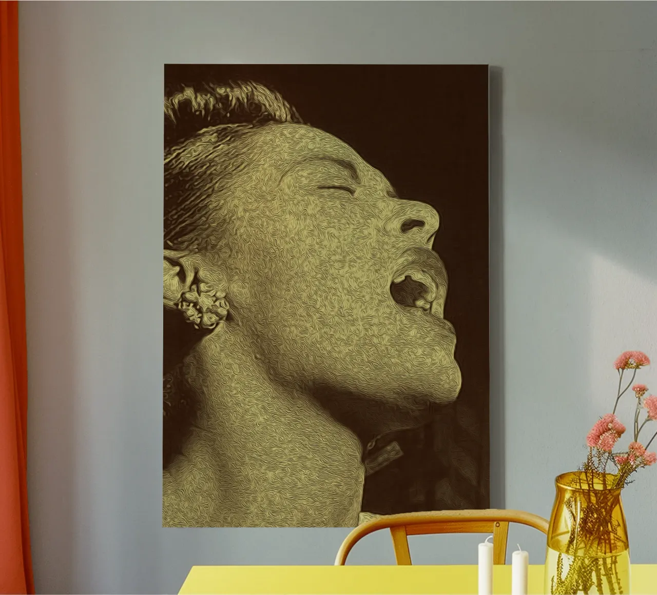 Schaduwen van een zangeres canvas van singpentinksale