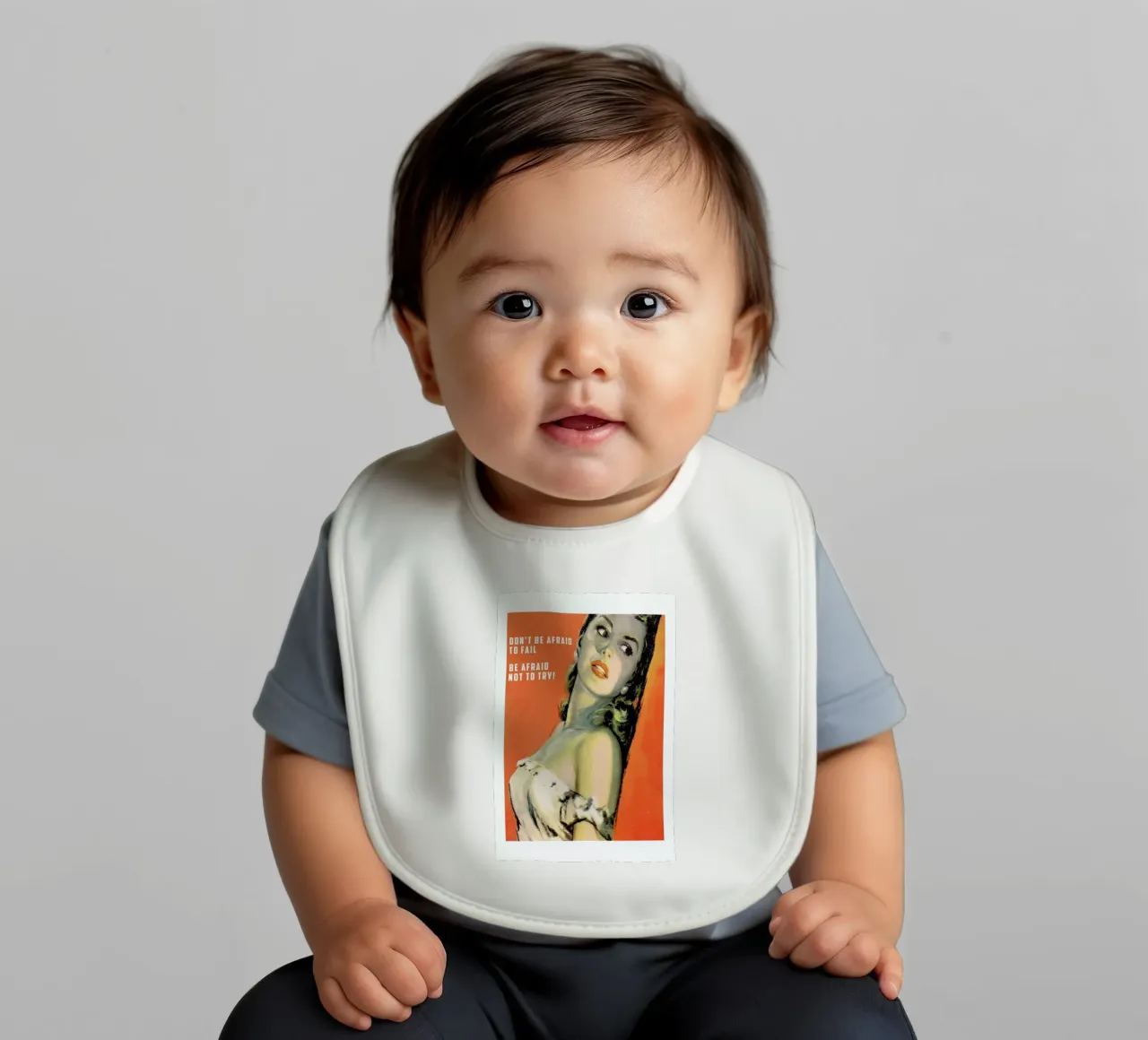 Don't Be Afraid To Fail baby bib by Gallery Print and Art Limited