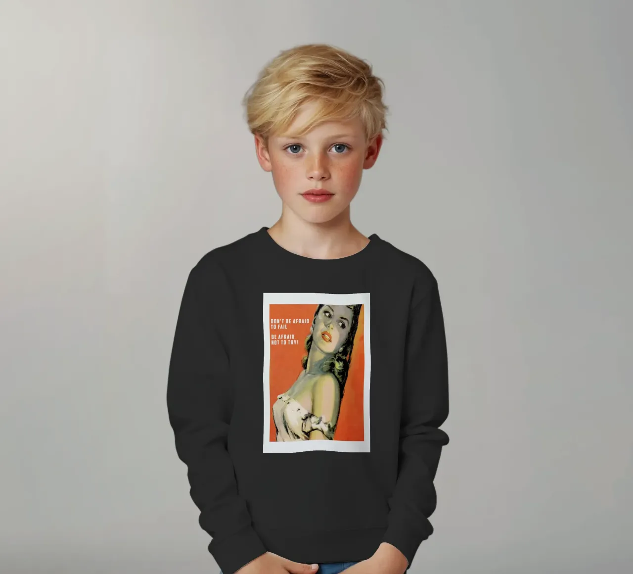 Don't Be Afraid To Fail felpa bambino da Gallery Print and Art Limited