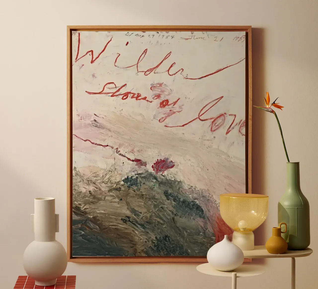 Le rive più selvagge dell'amore - Cy Twombly tela con Cornice a cassetta da Albertopant