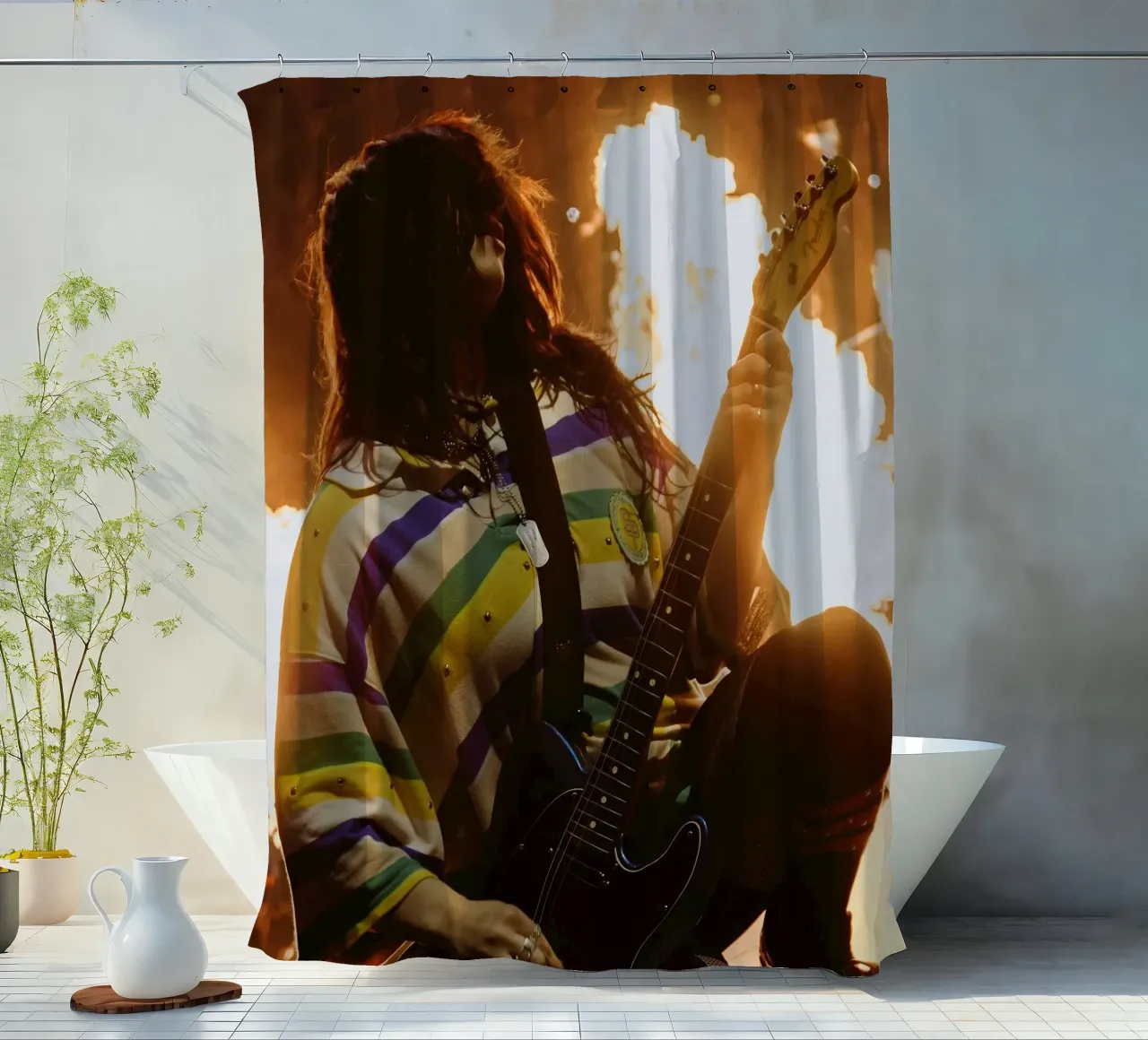 Billie Eilish song shower curtain by AudioLibrary
