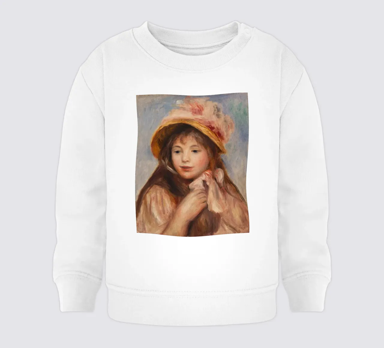 Ragazza con cappellino rosa - Pierre-Auguste Renoir felpa neonato da masonday