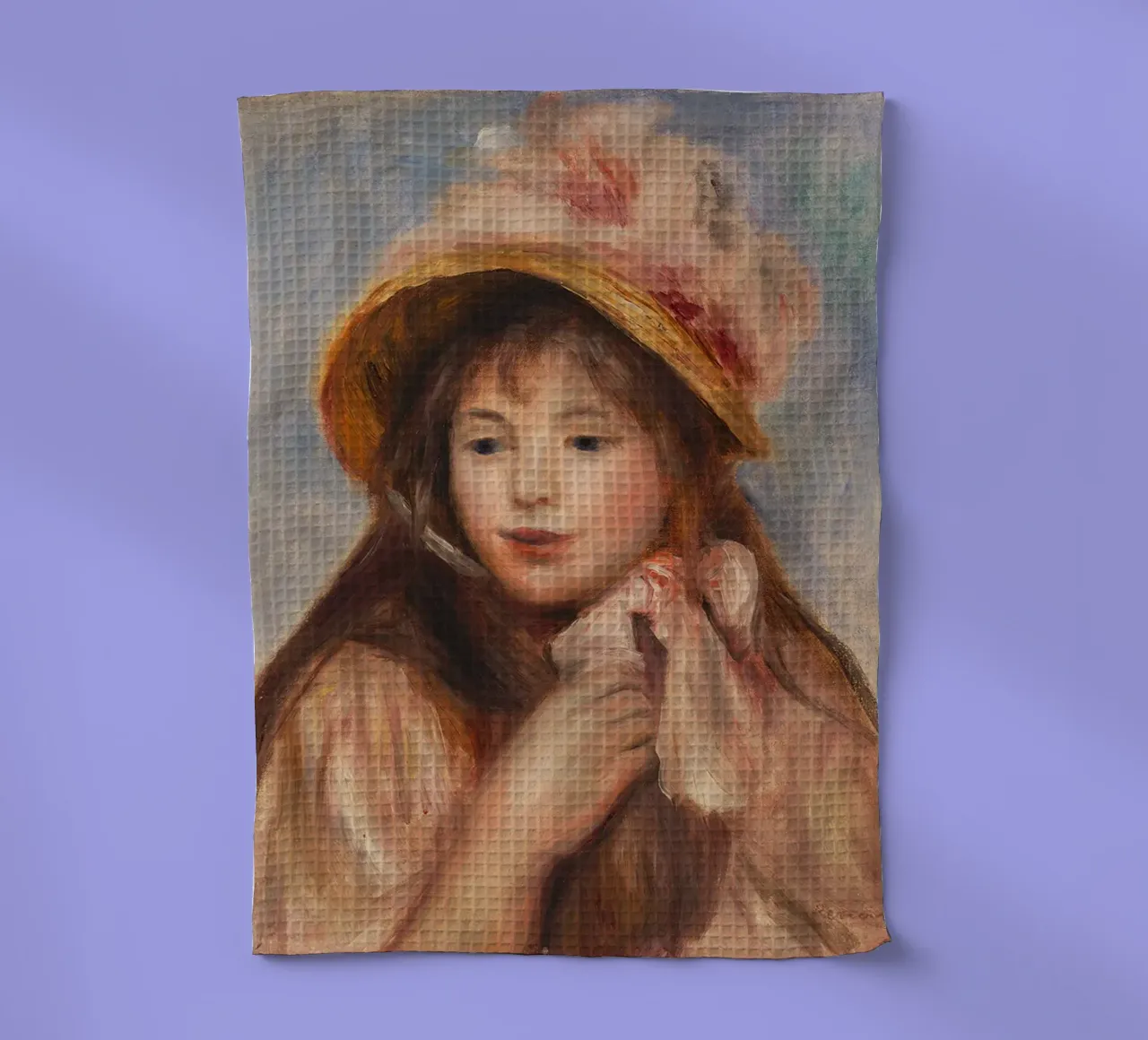 Ragazza con cappellino rosa - Pierre-Auguste Renoir canovaccio da cucina da masonday