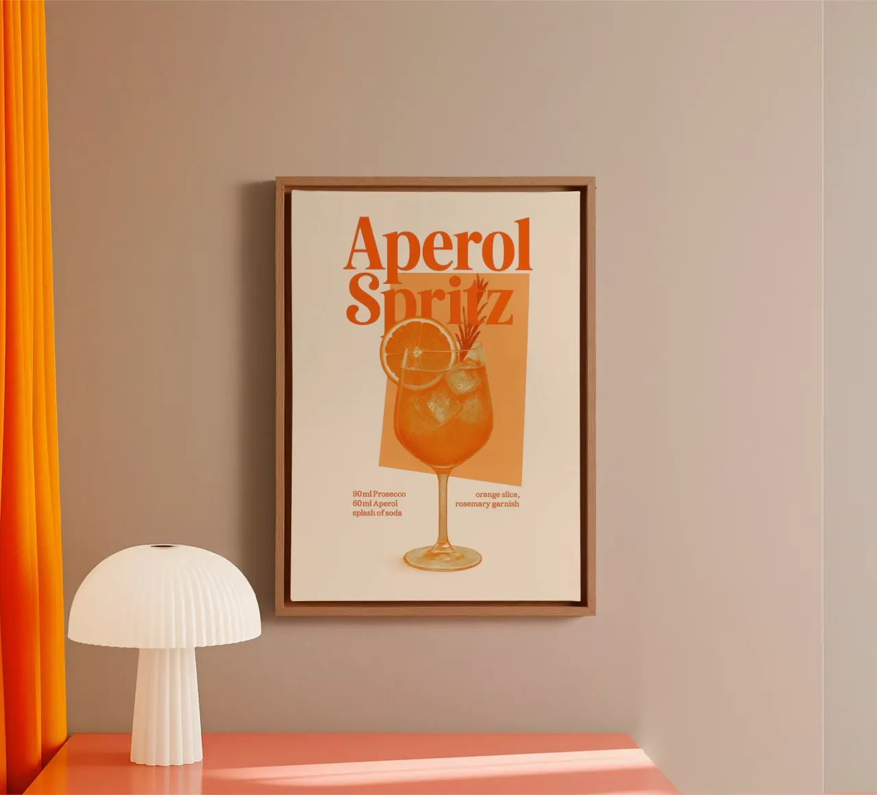 Aperol Spritz tela con Cornice a cassetta da Attaboy Dsgn