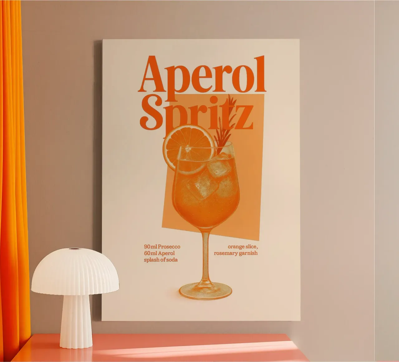 Aperol Spritz tela con Cornice a cassetta da Attaboy Dsgn
