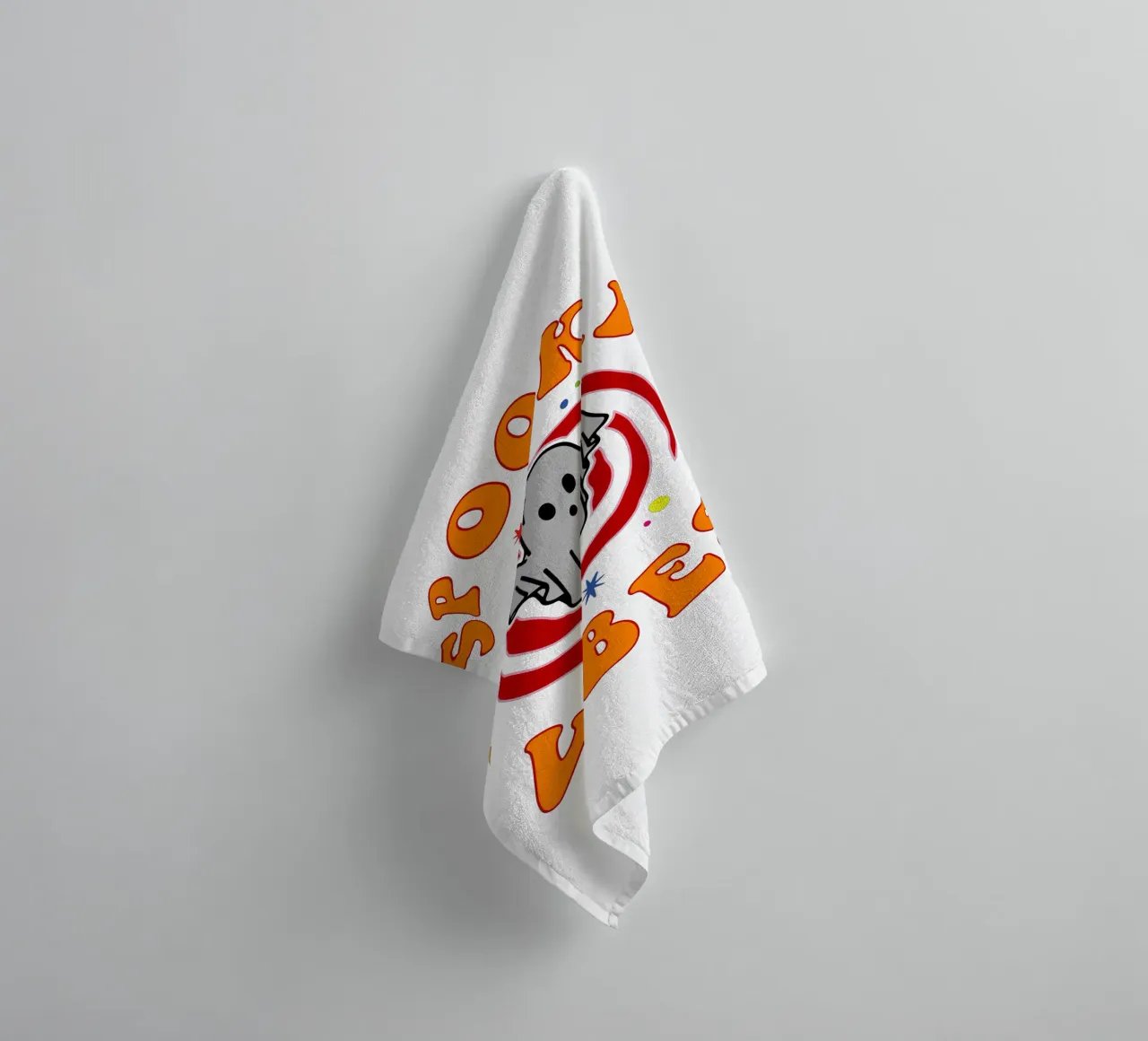 spooky vibes funny ghost towel by onetime