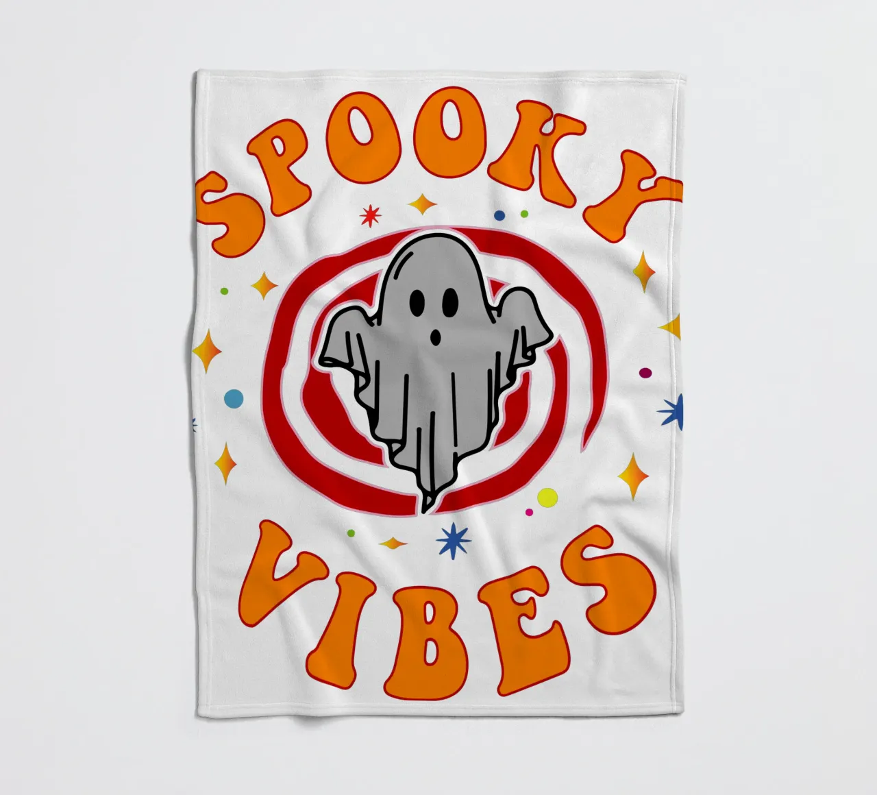 spooky vibes funny ghost fleece blanket by onetime