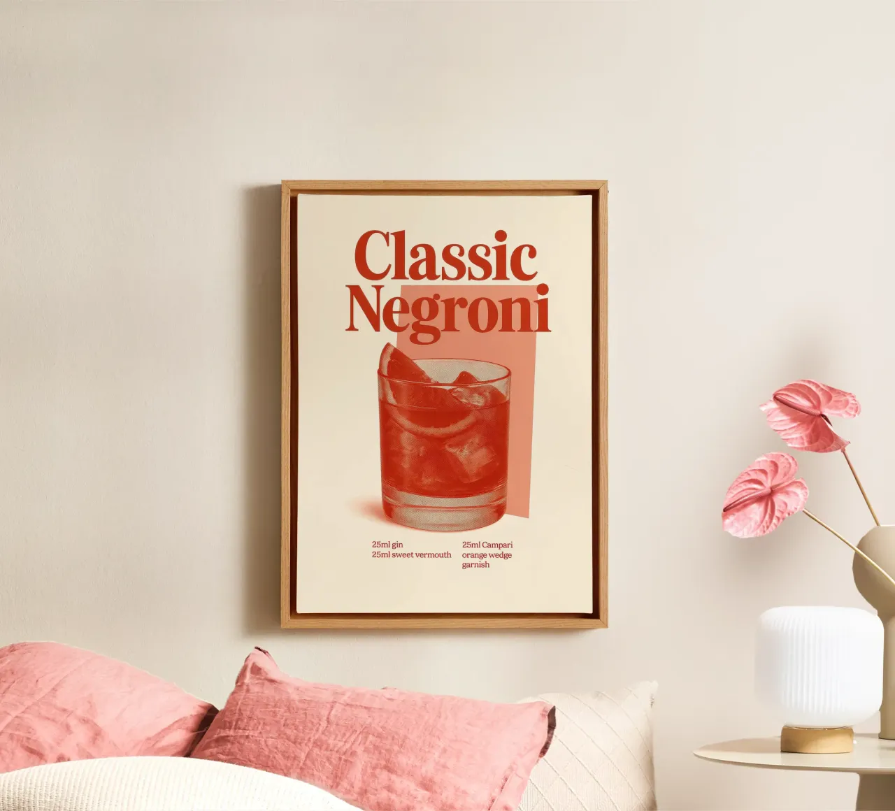 Classic Negroni tela con Cornice a cassetta da Attaboy Dsgn