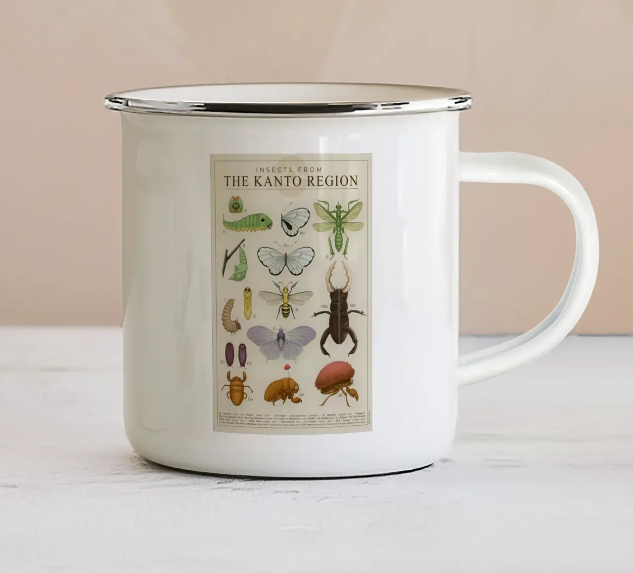 Insetti della regione del Kanto tazza in smalto da Lacerdaprint