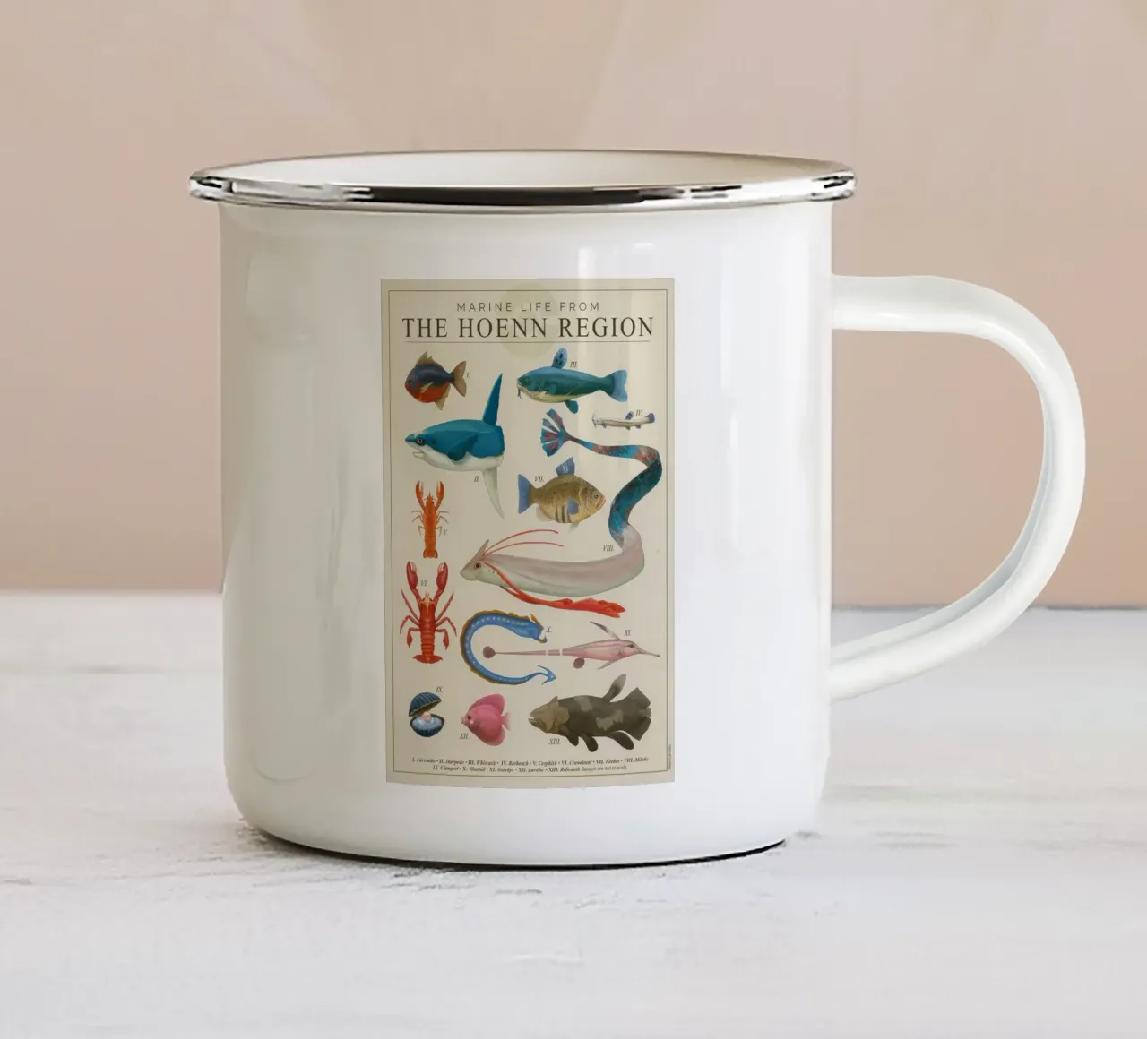 Poster sulla vita marina di Hoenn tazza in smalto da Lacerdaprint