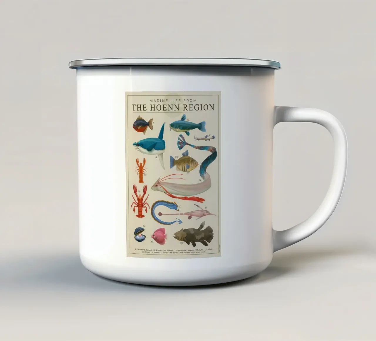Poster sulla vita marina di Hoenn tazza in smalto da Lacerdaprint