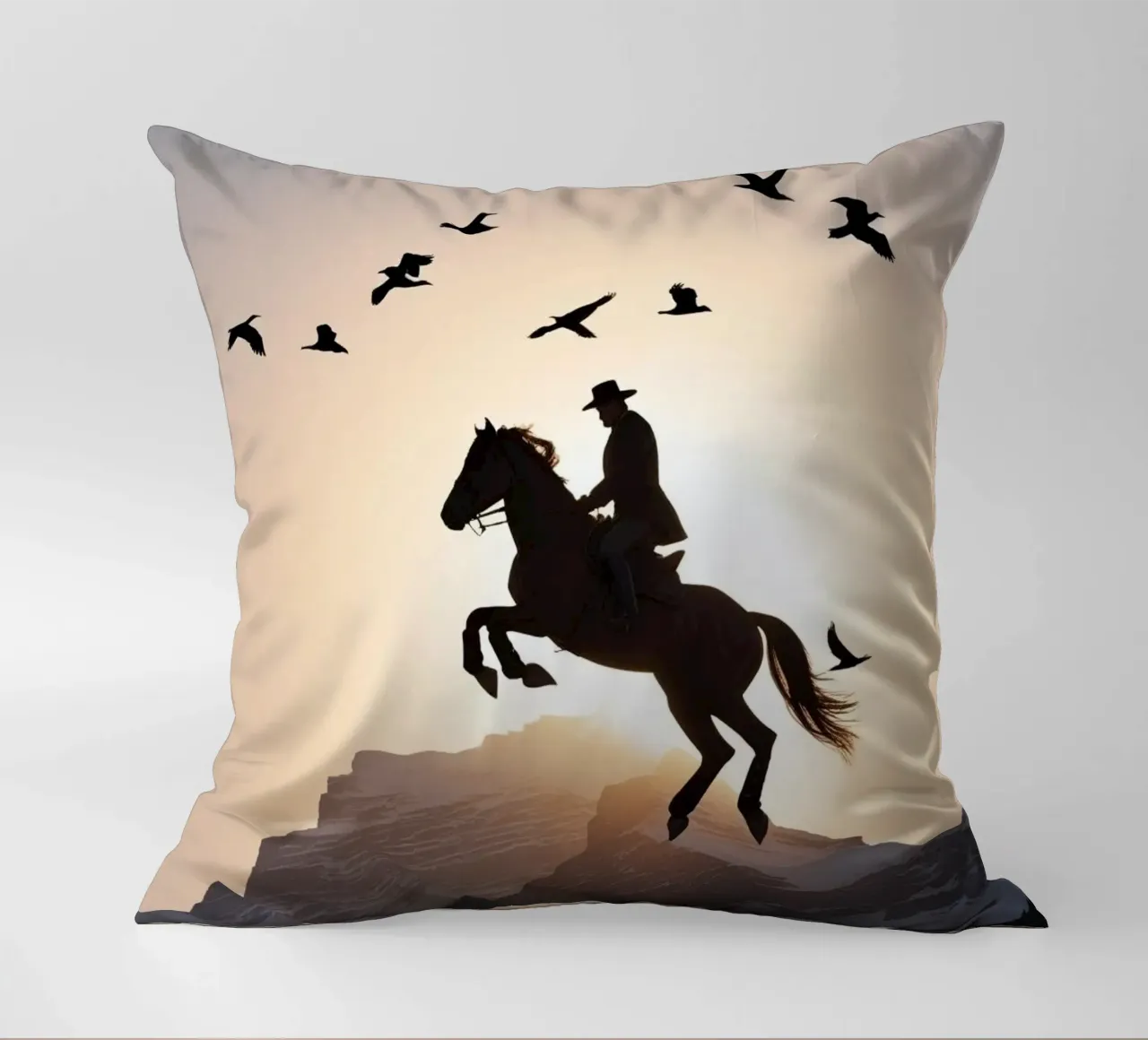 Cowboy-Silhouette Kissen von Horsire