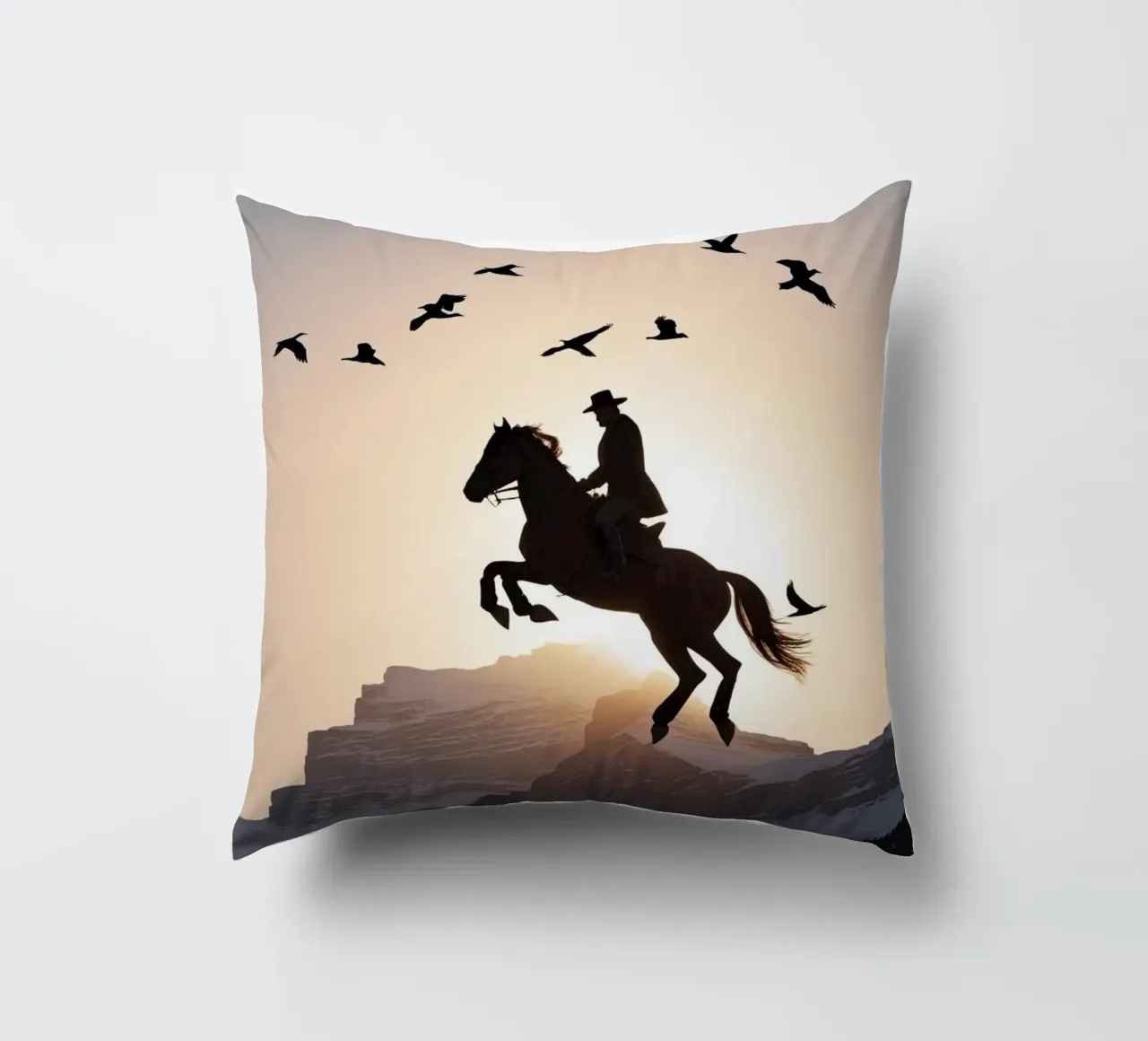 Cowboy-Silhouette Kissen von Horsire