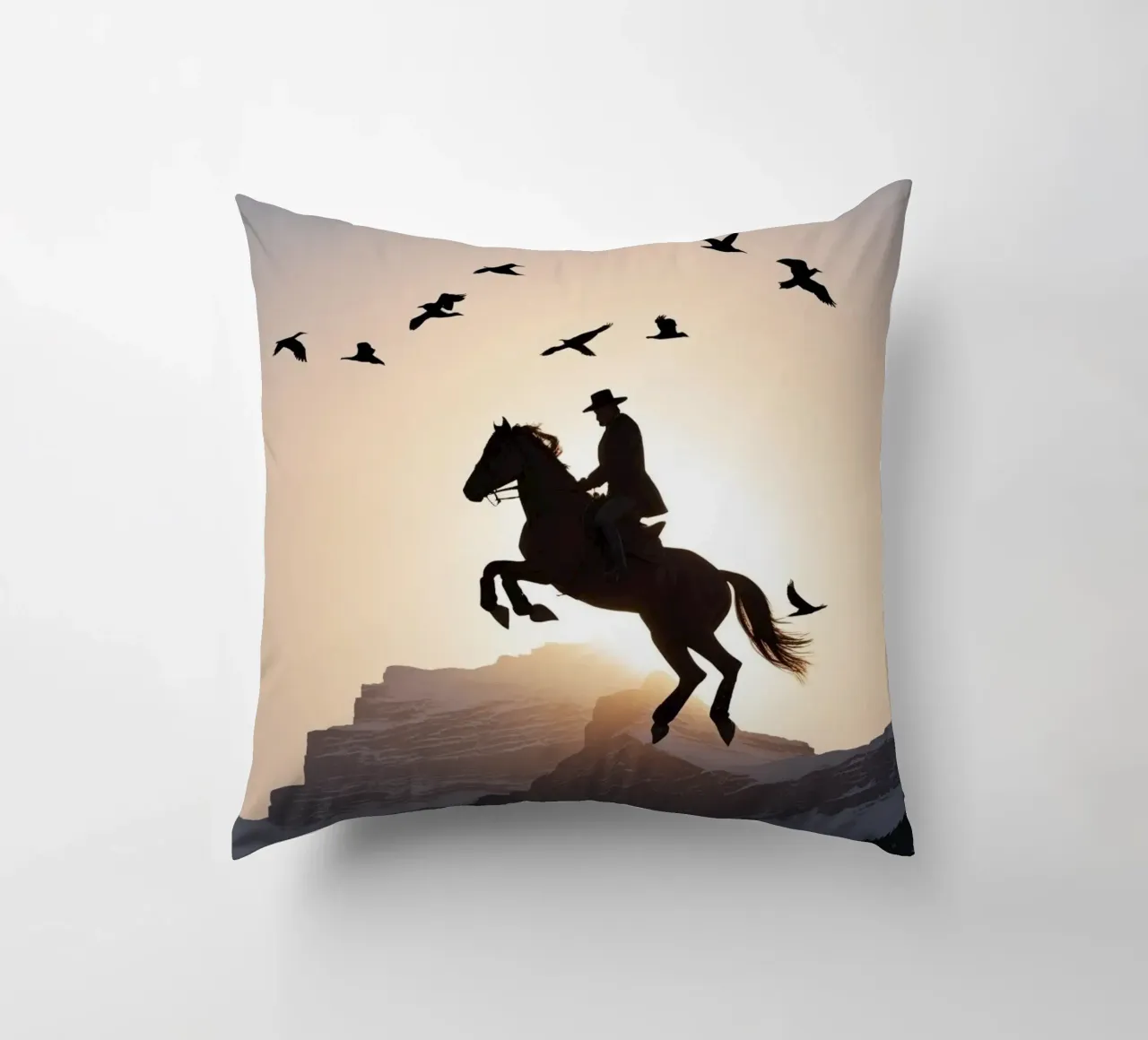Cowboy-Silhouette Kissen von Horsire