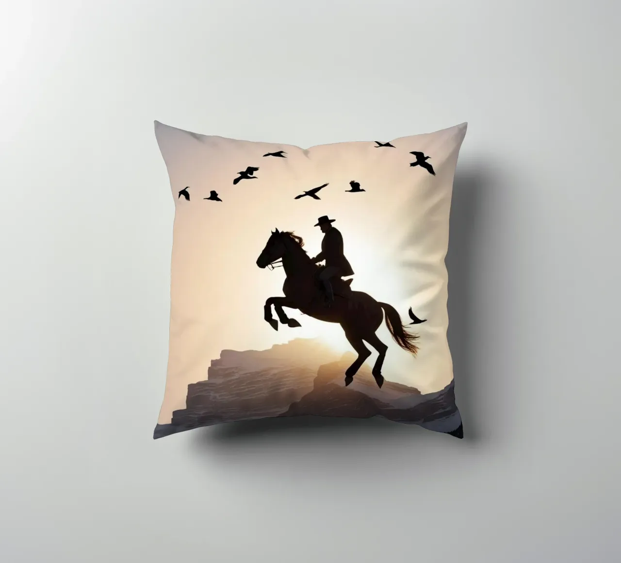 Cowboy-Silhouette Kissen von Horsire